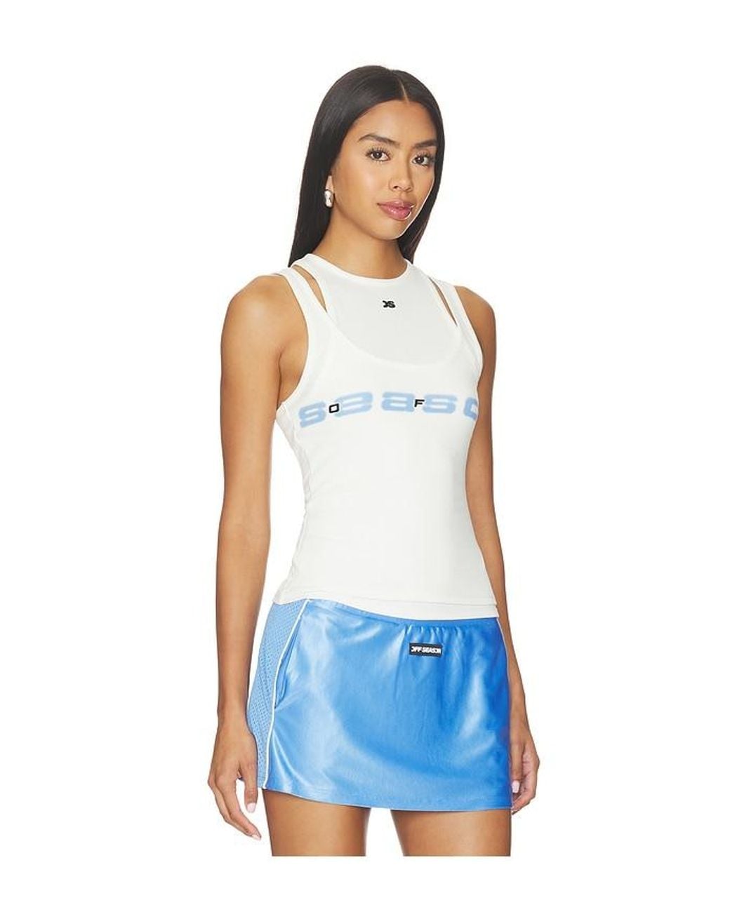 OFF SEASON Blue Layered Tank Top