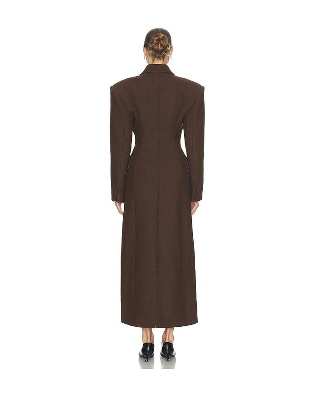 Helsa Brown Italian Wool Blend Extra Long Coat