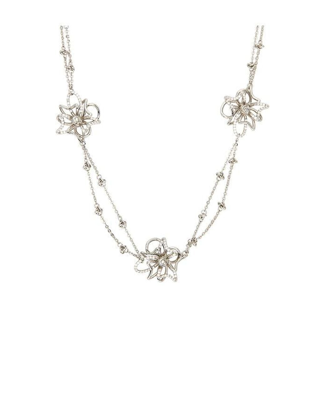 we11done White Crystal Twisted Wire Necklace for men
