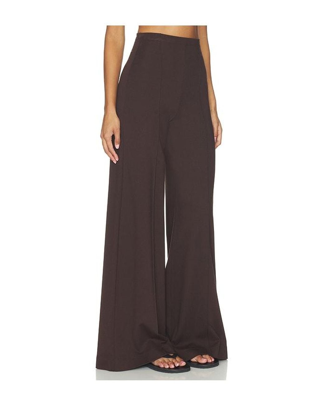 Ripley Rader Brown Ponte Knit Long Wide Leg Pant