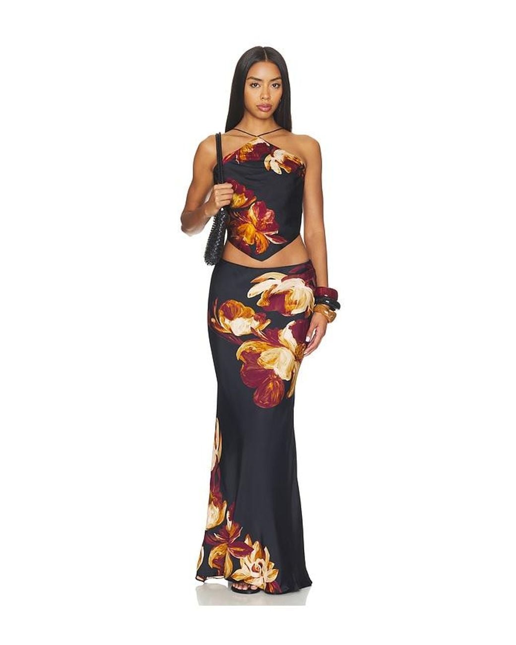 Rococo Sand Black Maxi Skirt