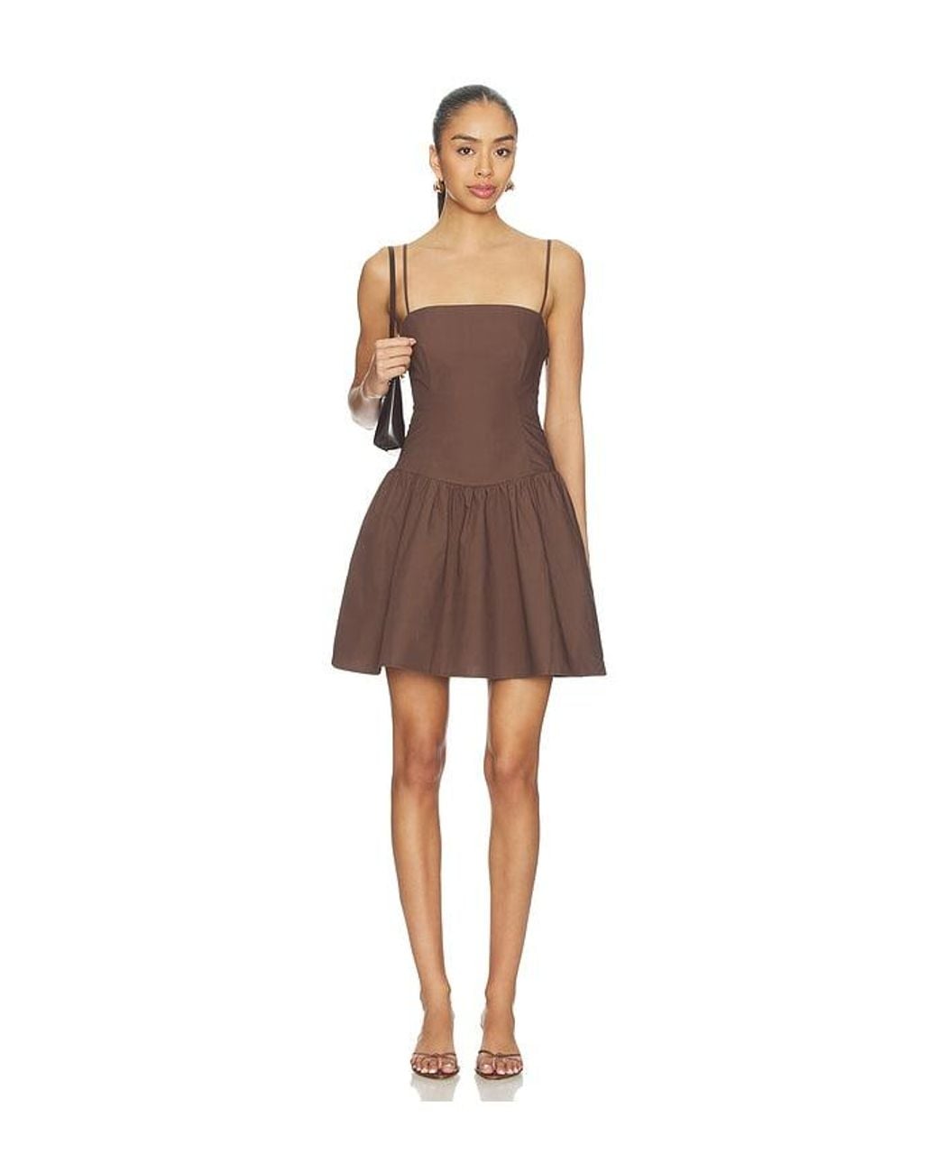 Susana Monaco Natural X Revolve Poplin String Smocking Dress