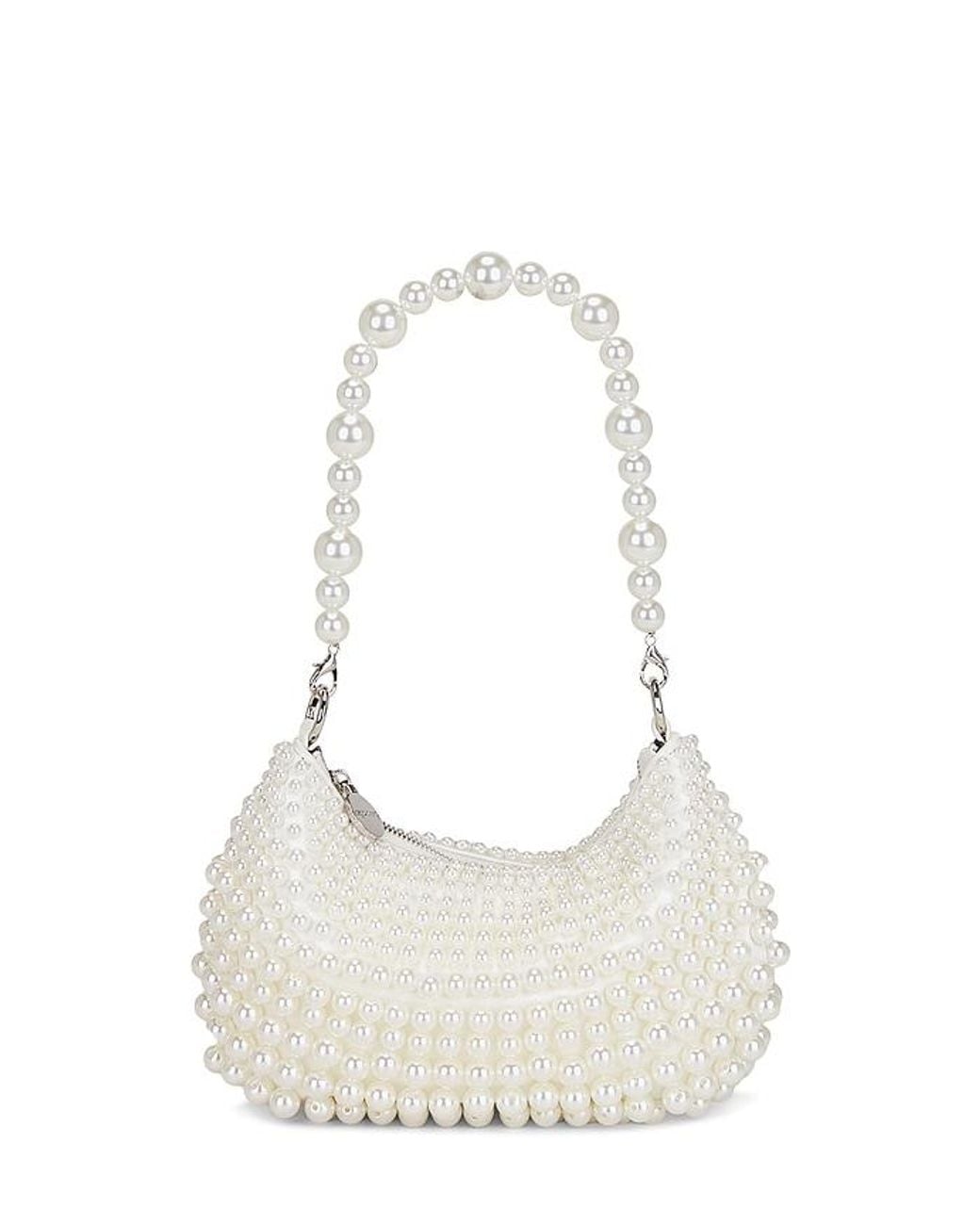 Olga Berg White Pia Croissant Bag