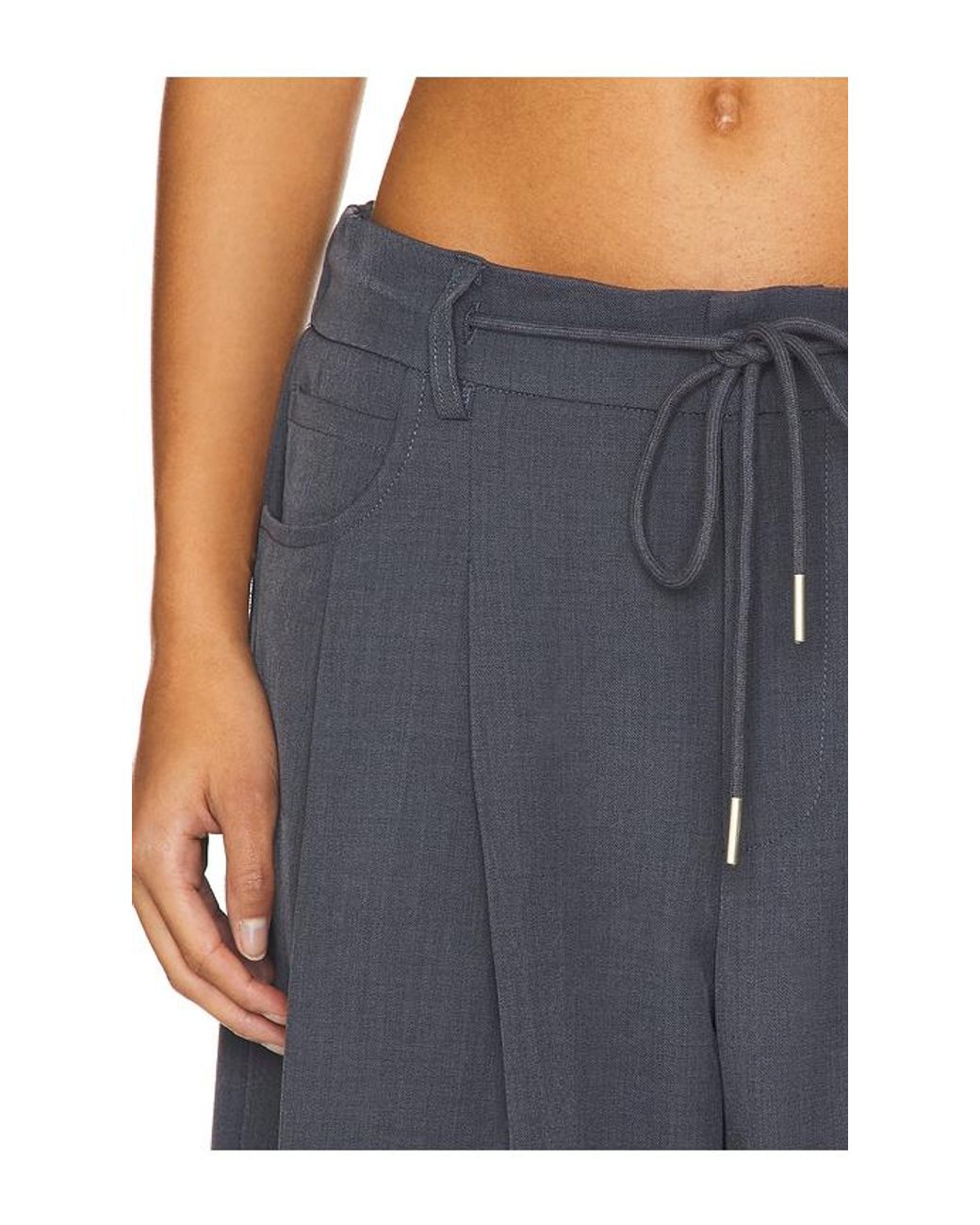 Lioness Blue Slouchy Twill Tie-Up Pants