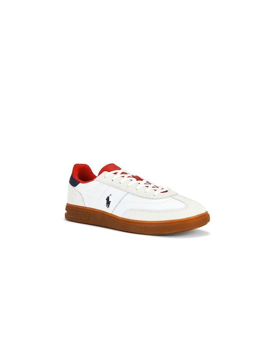 Polo Ralph Lauren White Bedford Leather & Suede Low Top Sneaker for men