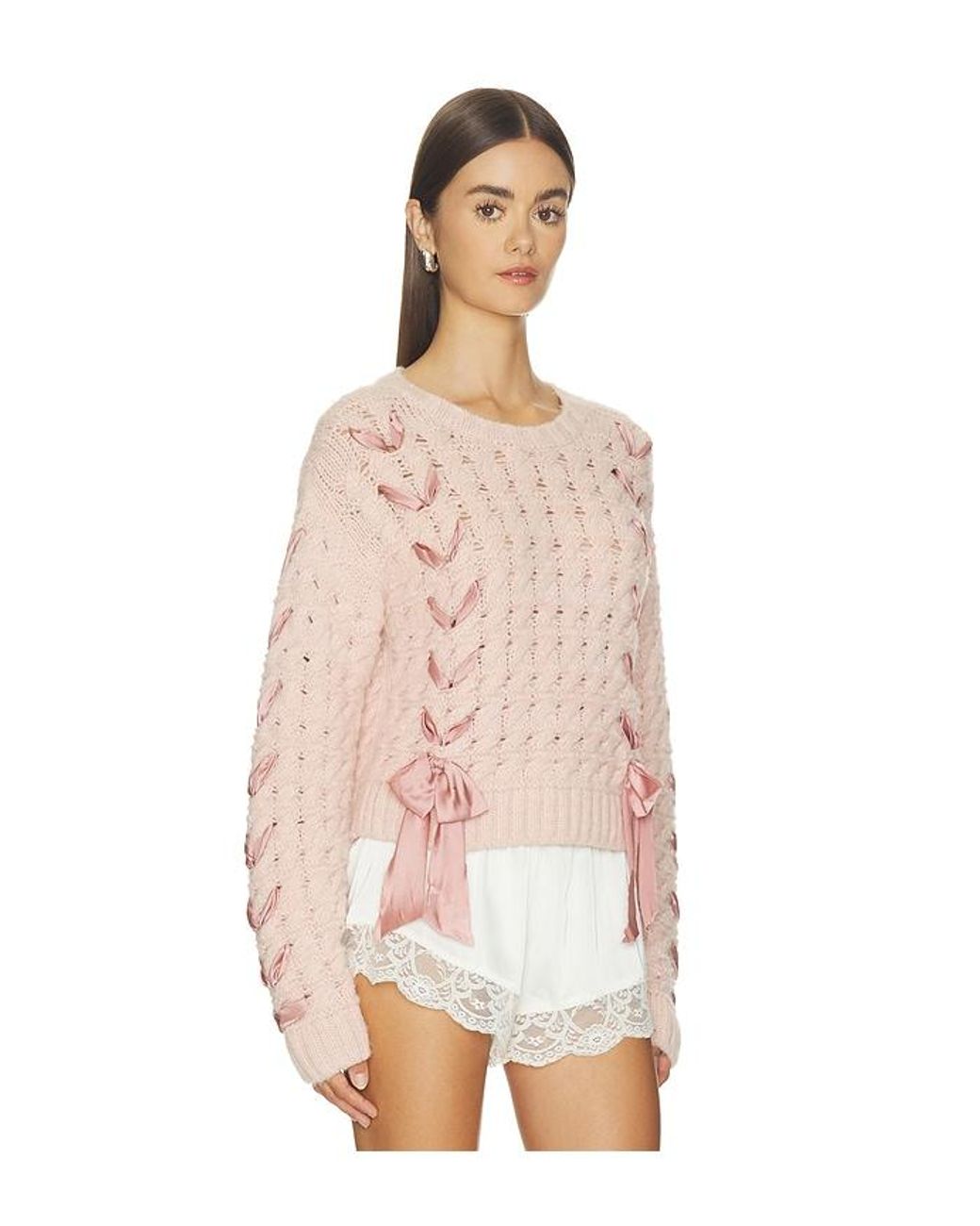 LoveShackFancy Pink Quimby Pullover