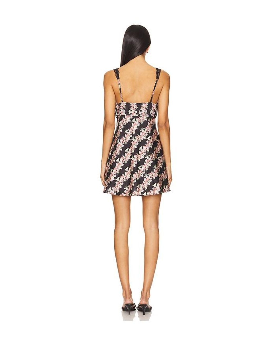 Free People Black Countryside Printed Mini Dress