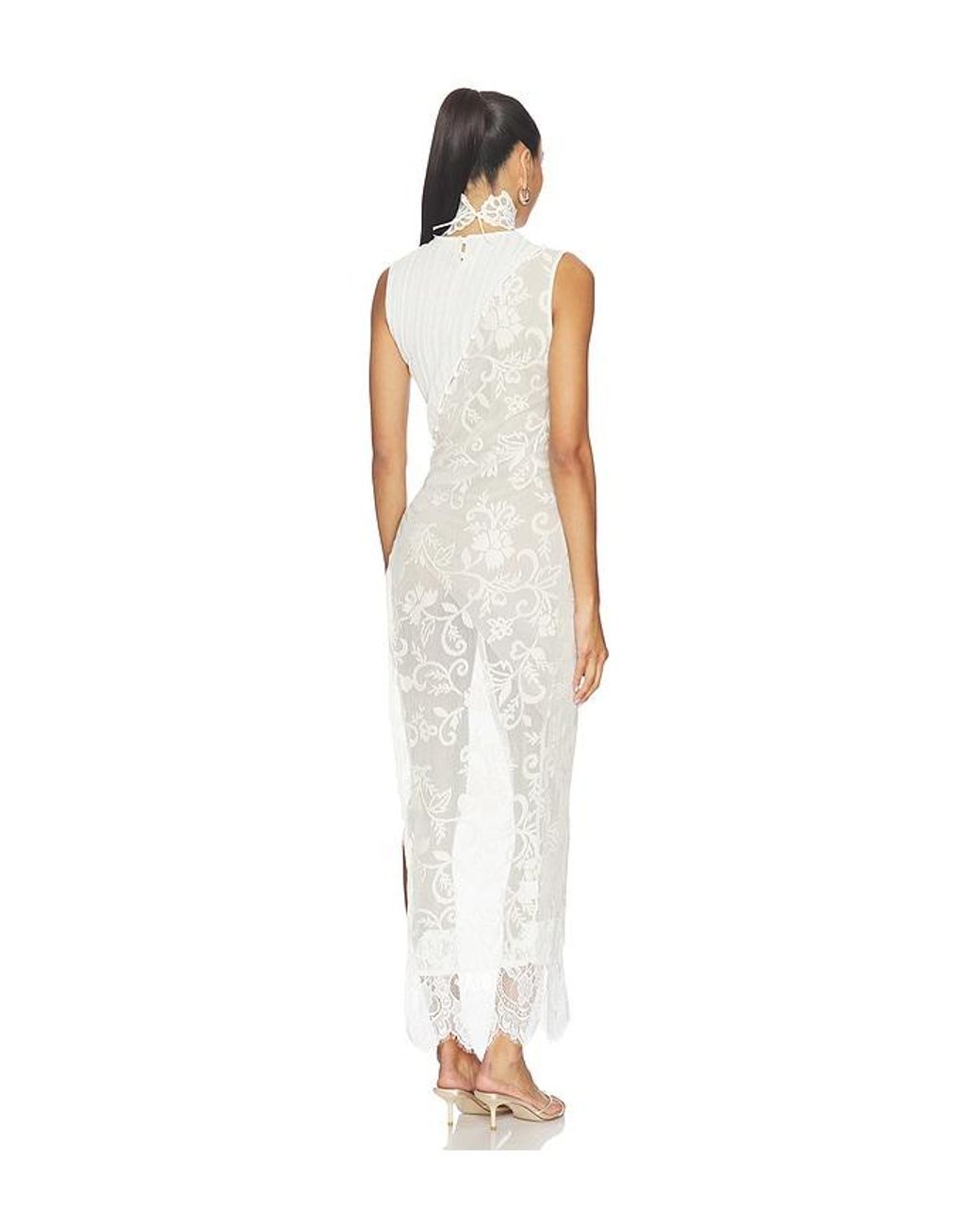 YELLOW THE LABEL White Greta Lace Tunic Dress