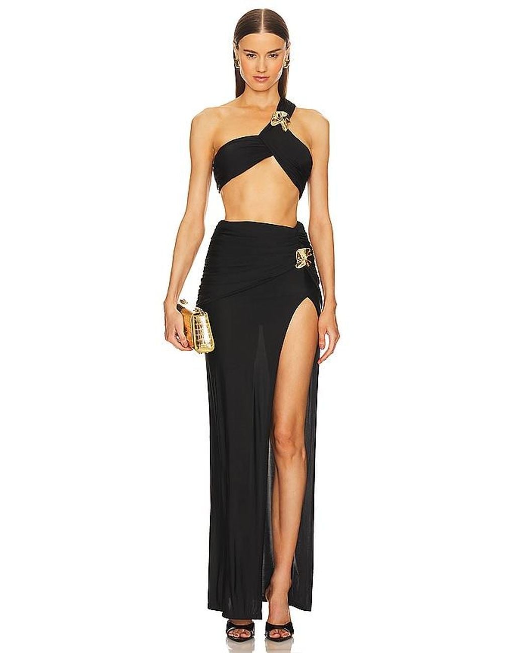 Michael Costello Black X Revolve Magnolia Top