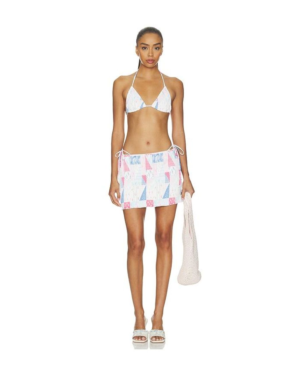 LoveShackFancy White Arwen Swim Skirt