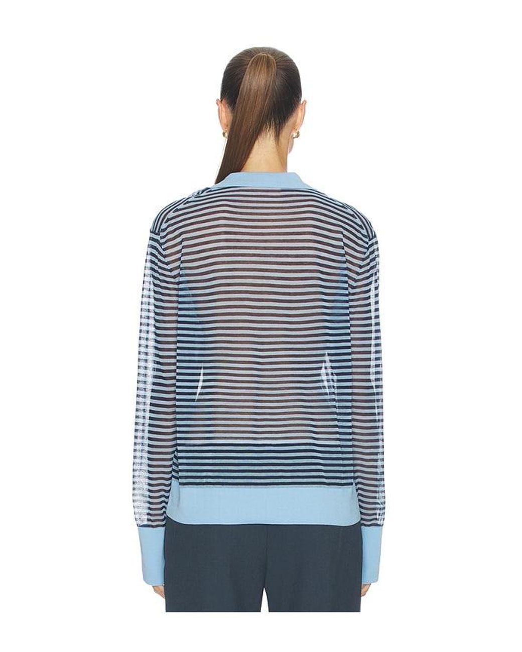 FRAME Blue The Collared Cardi