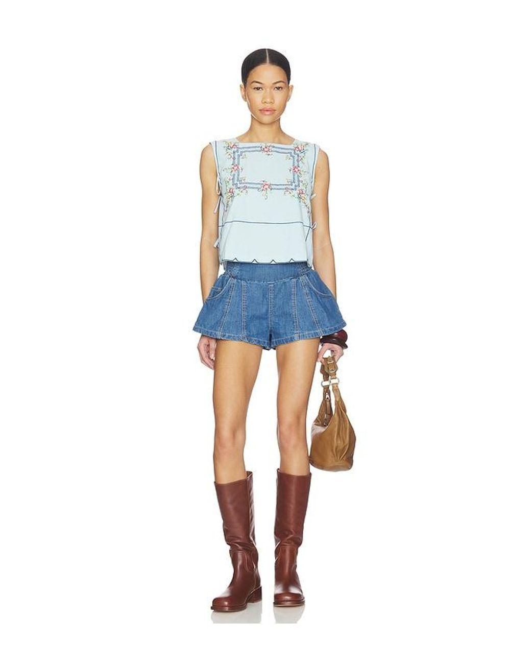 Free People Blue Garden Wall Top