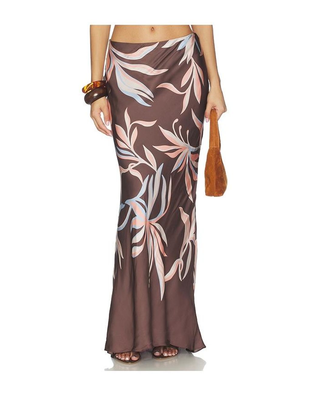 Rococo Sand Brown Floral Maxi Skirt