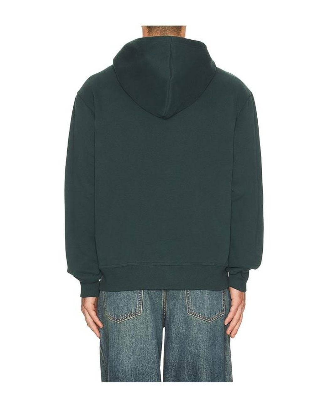Rhythm Green Applique Fleece Hoodie for men