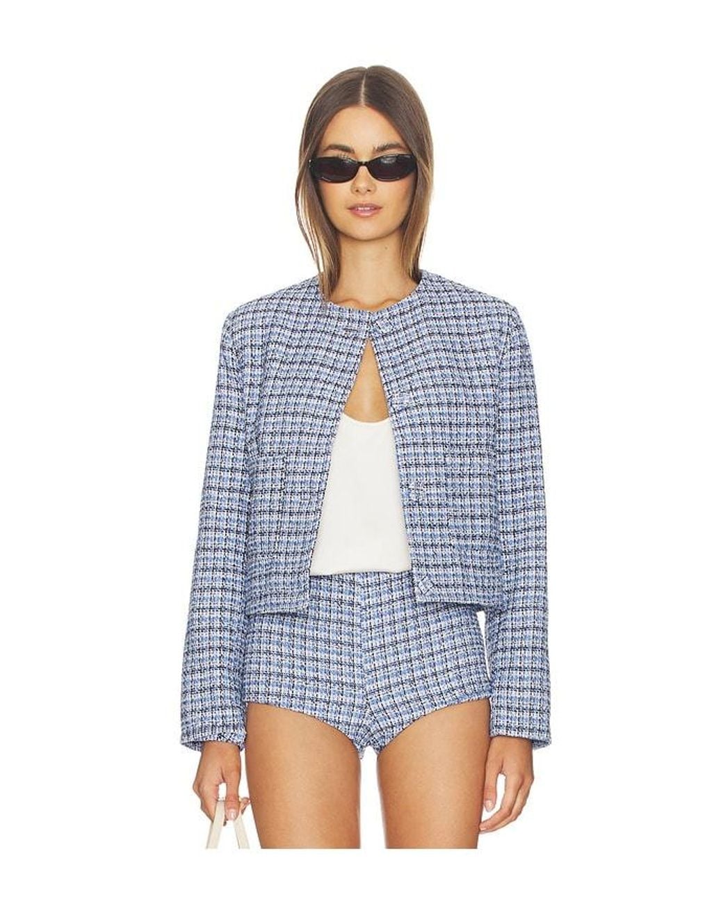 Milkwhite Blue Tweed Jacket