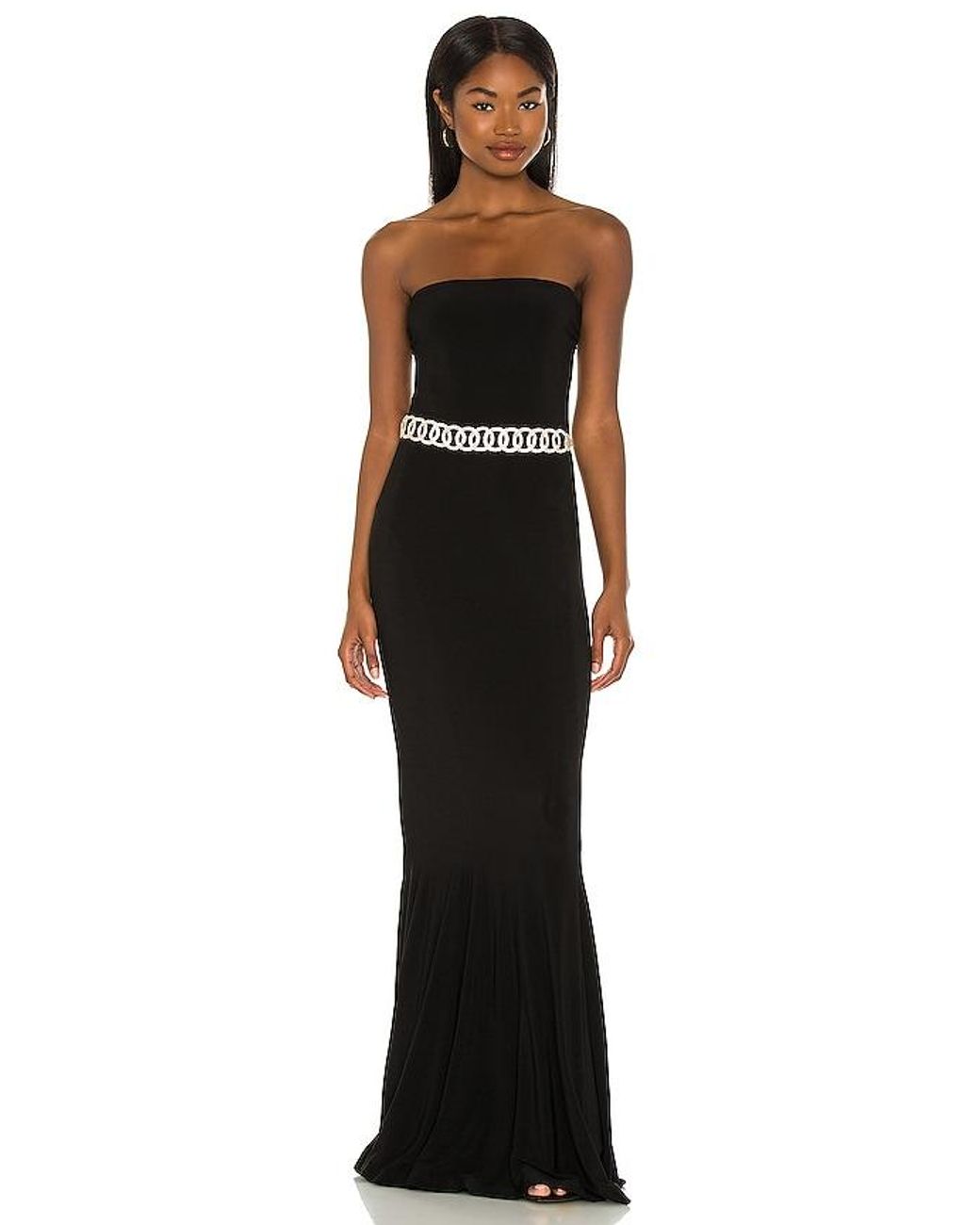 Norma Kamali Black X Revolve Strapless Fishtail Gown