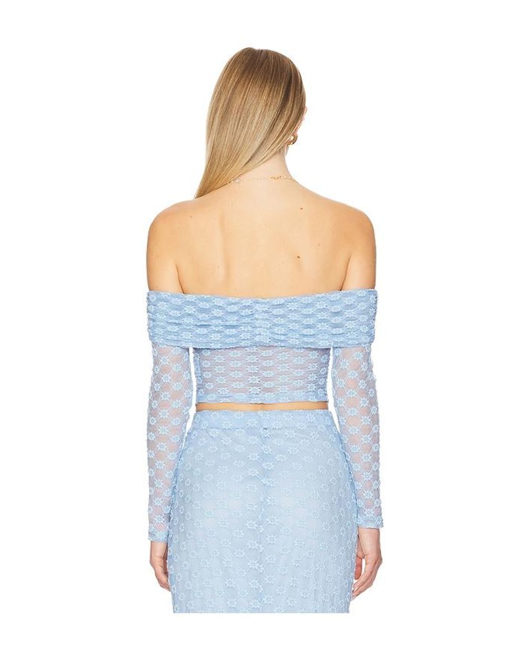 Bardot Blue X Revolve Adoni Off The Shoulder Top