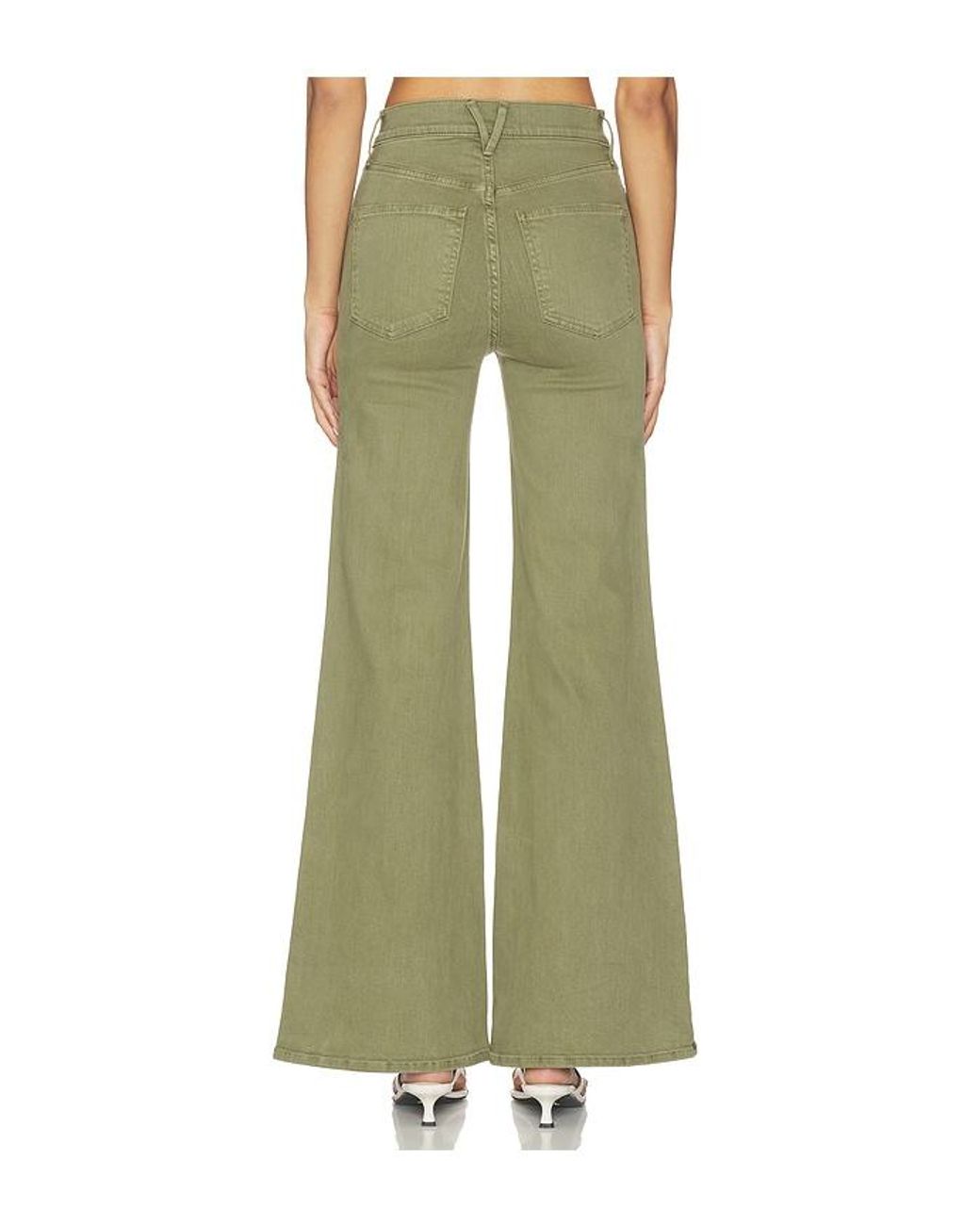 Veronica Beard Green Joplin Wide Flare Jeans