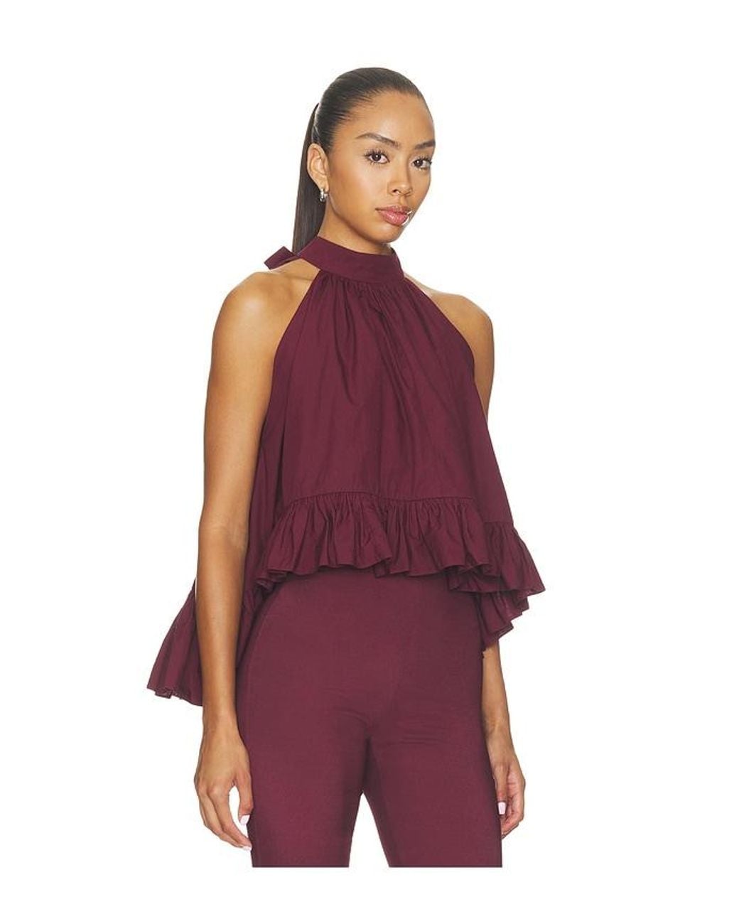 Azeeza Red Plath Top