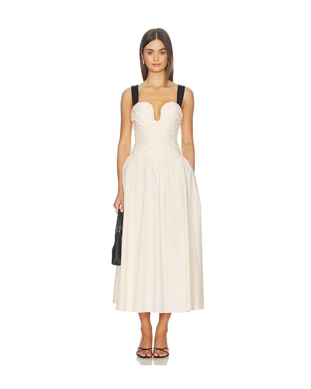 LPA White Leisl Midi Dress