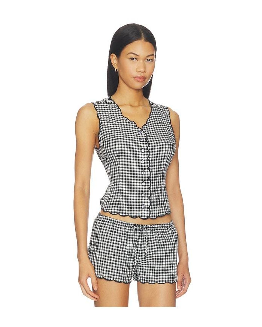 Montce Multicolor Scalloped Vest Top