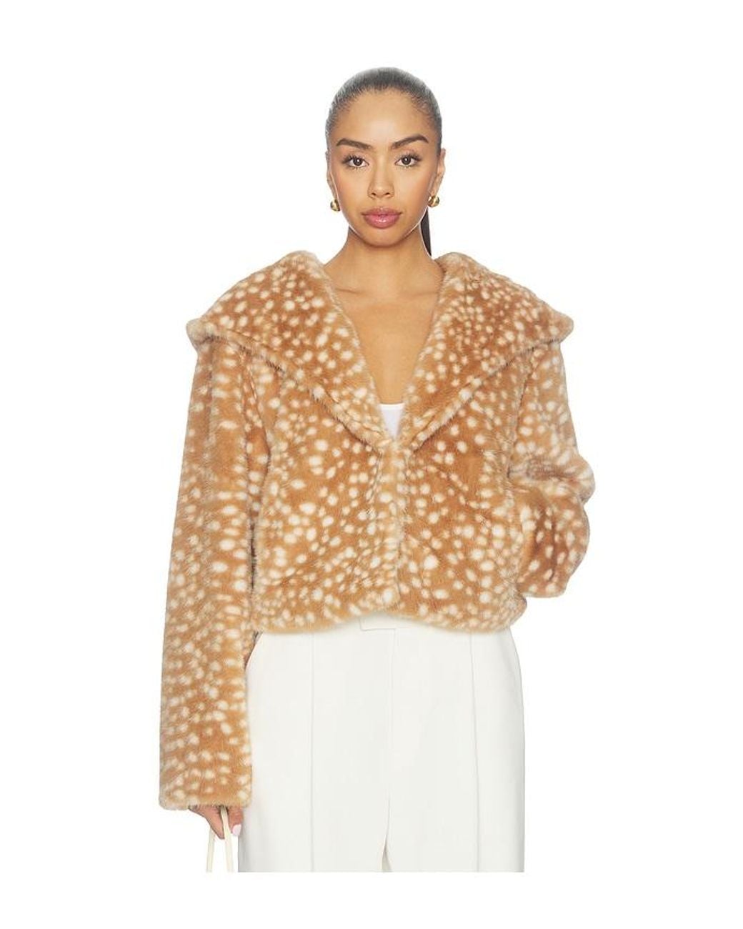 Lovers + Friends White Bambelle Faux Fur Jacket