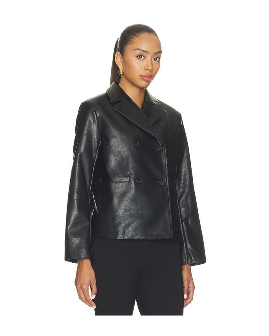 Rag & Bone Black Finley Faux Leather Coat