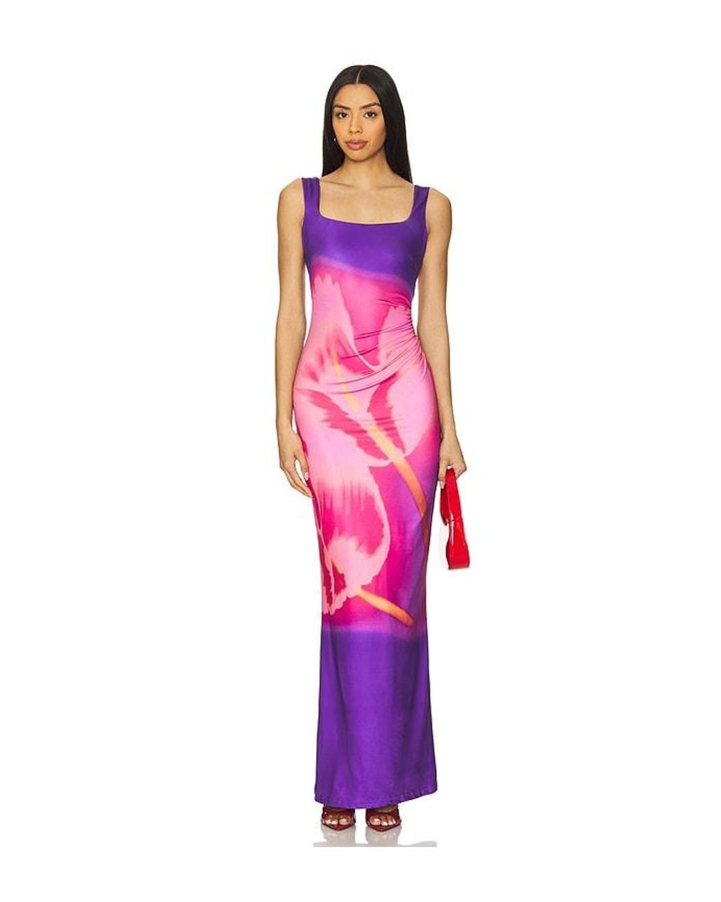 runaway the label pink maxi dress GABRIELLA COWL MAXI DRESS - FUCHSIA