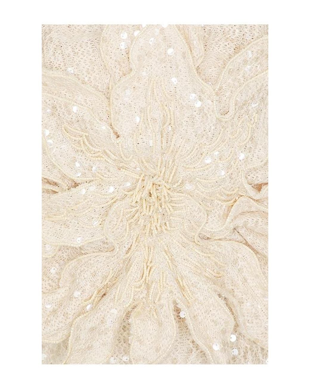 PATBO White Lara Crochet Flower Maxi Dress