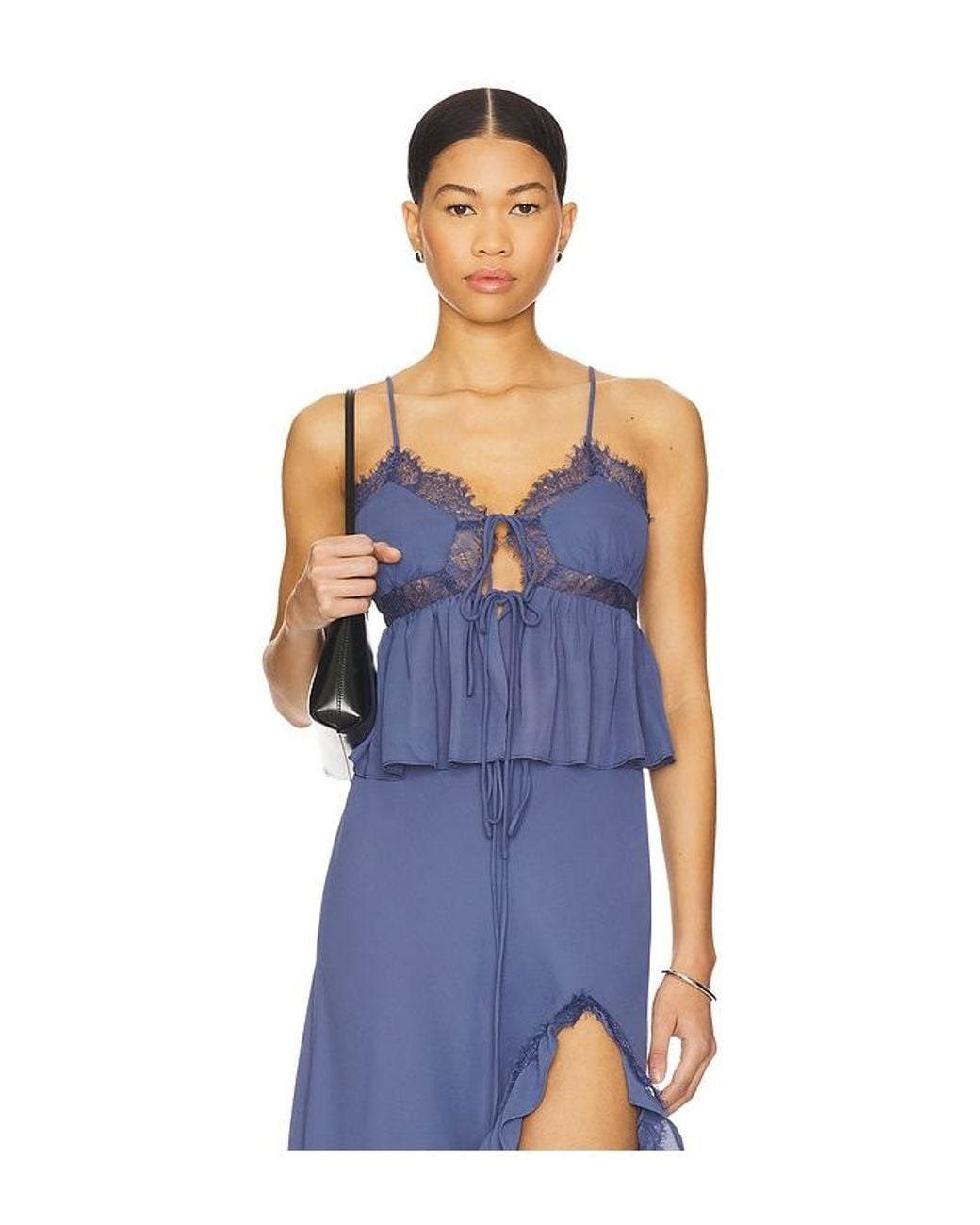 Bardot Blue Amari Lace Detail Cami