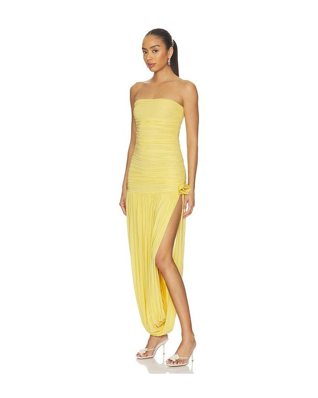 Maygel Coronel Yellow Halo Midi Dress