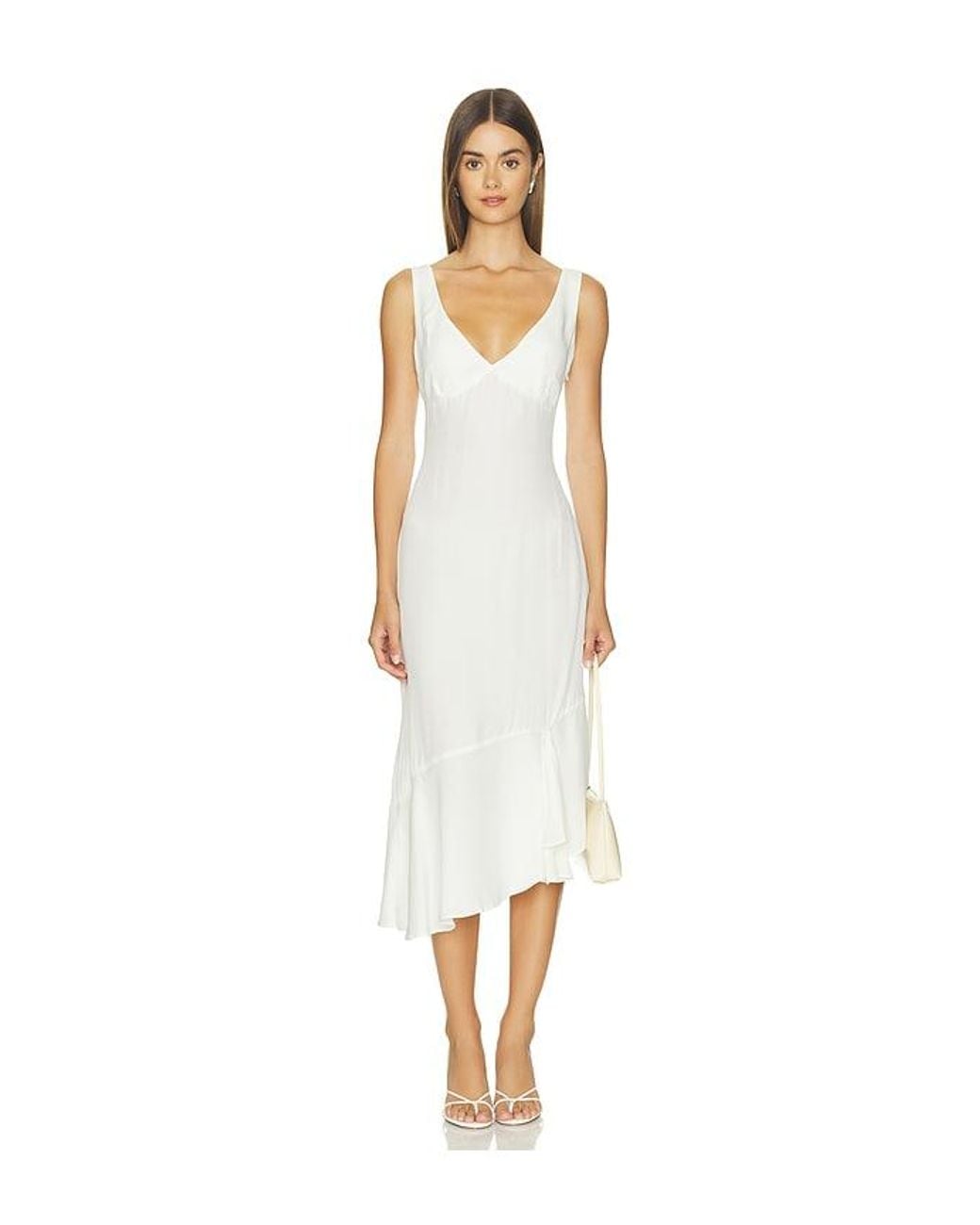 GUIZIO White Celine Slip Dress
