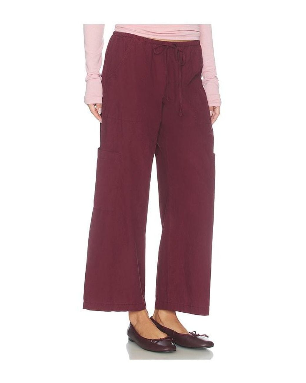 DONNI. Red The Pop Drawstring Cargo Pant