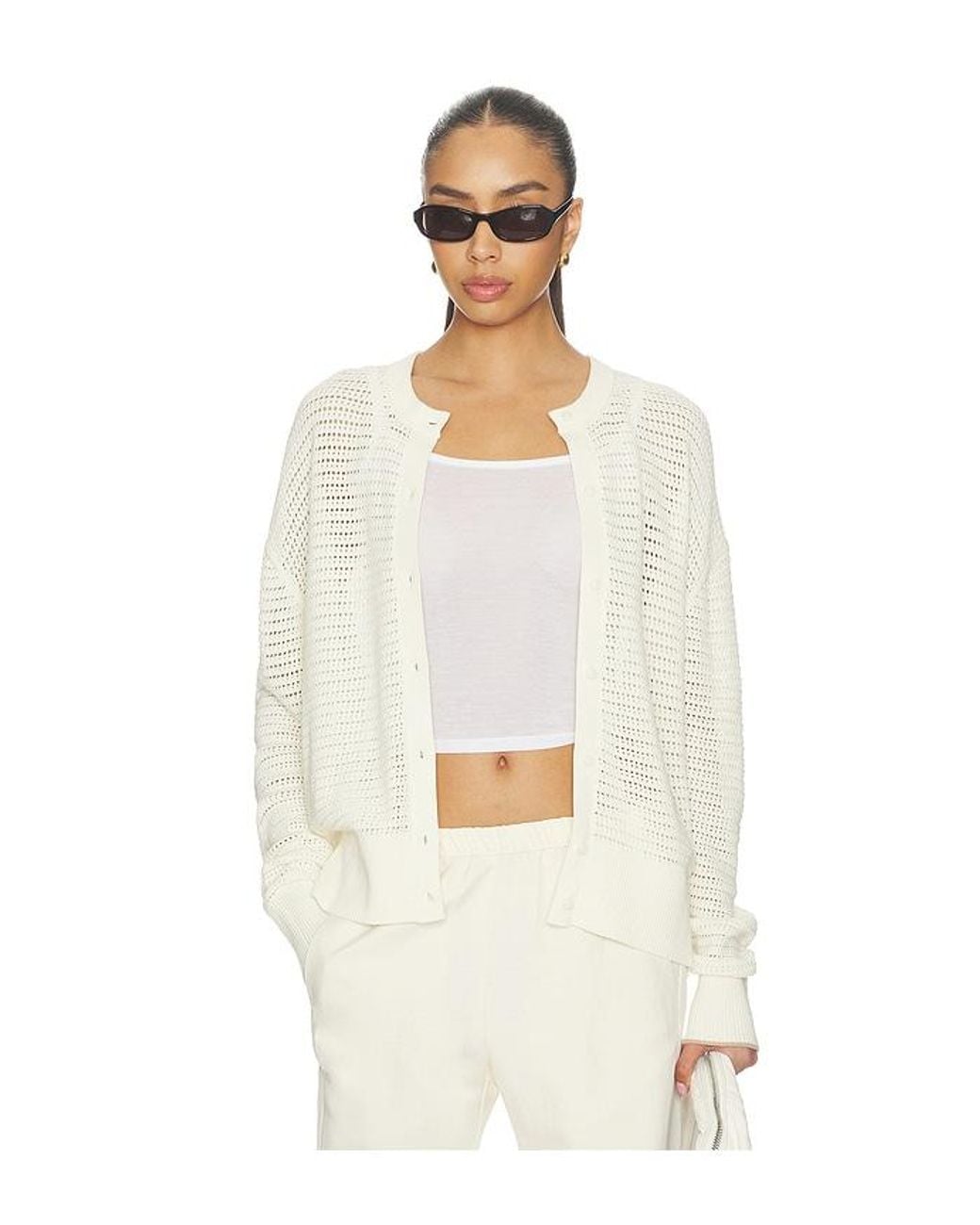 Varley White Pembroke Knit Cardigan