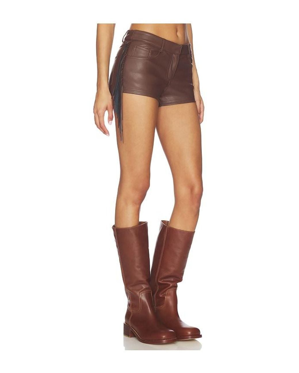 superdown Brown Karina Fringe Short