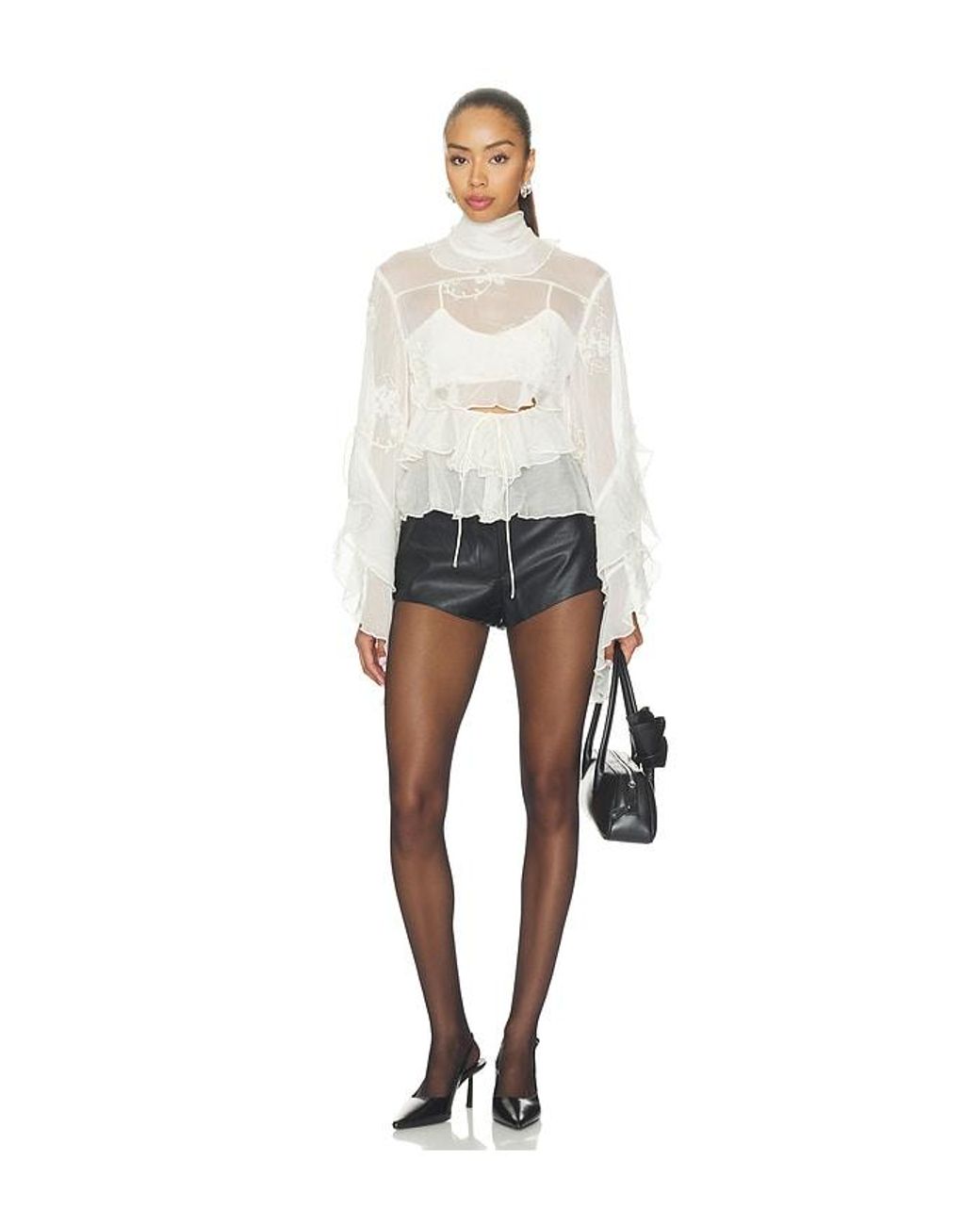 Bardot White Anyssa Ruffle Blouse