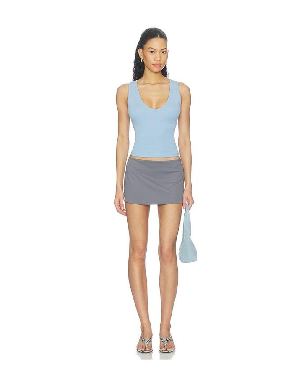 Minifalda En Color Gris Talla (También En M, S, Xl) GUIZIO de color Blue