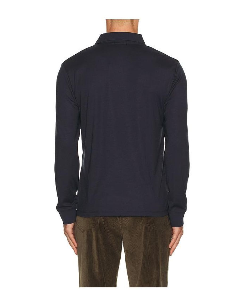 Theory Langärmliges Polohemd Anemone in Blue für Herren