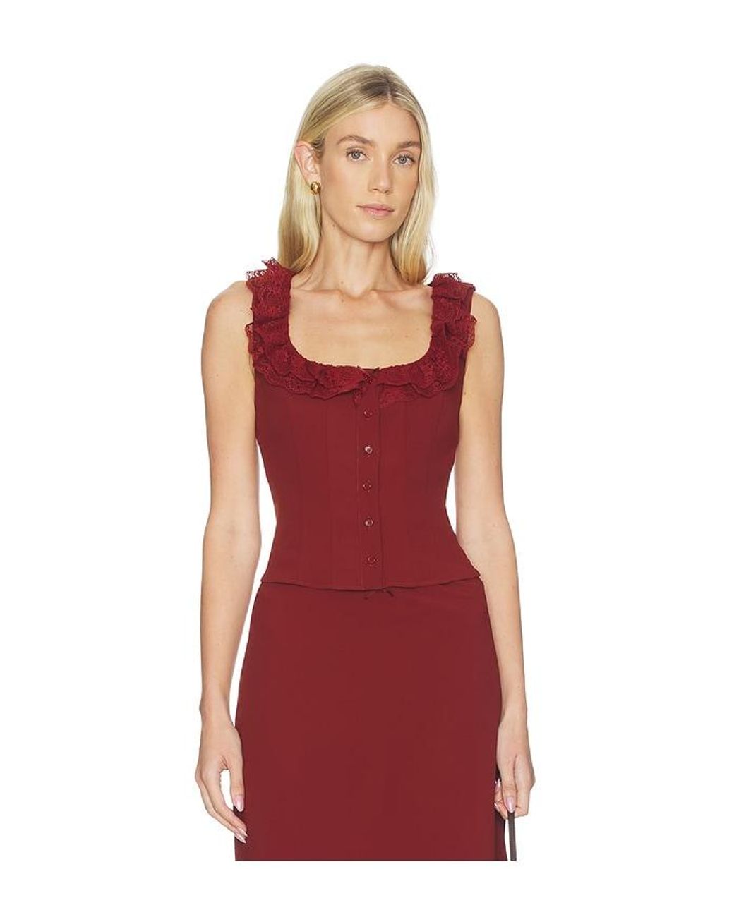 Astr Red Sleeveless Top