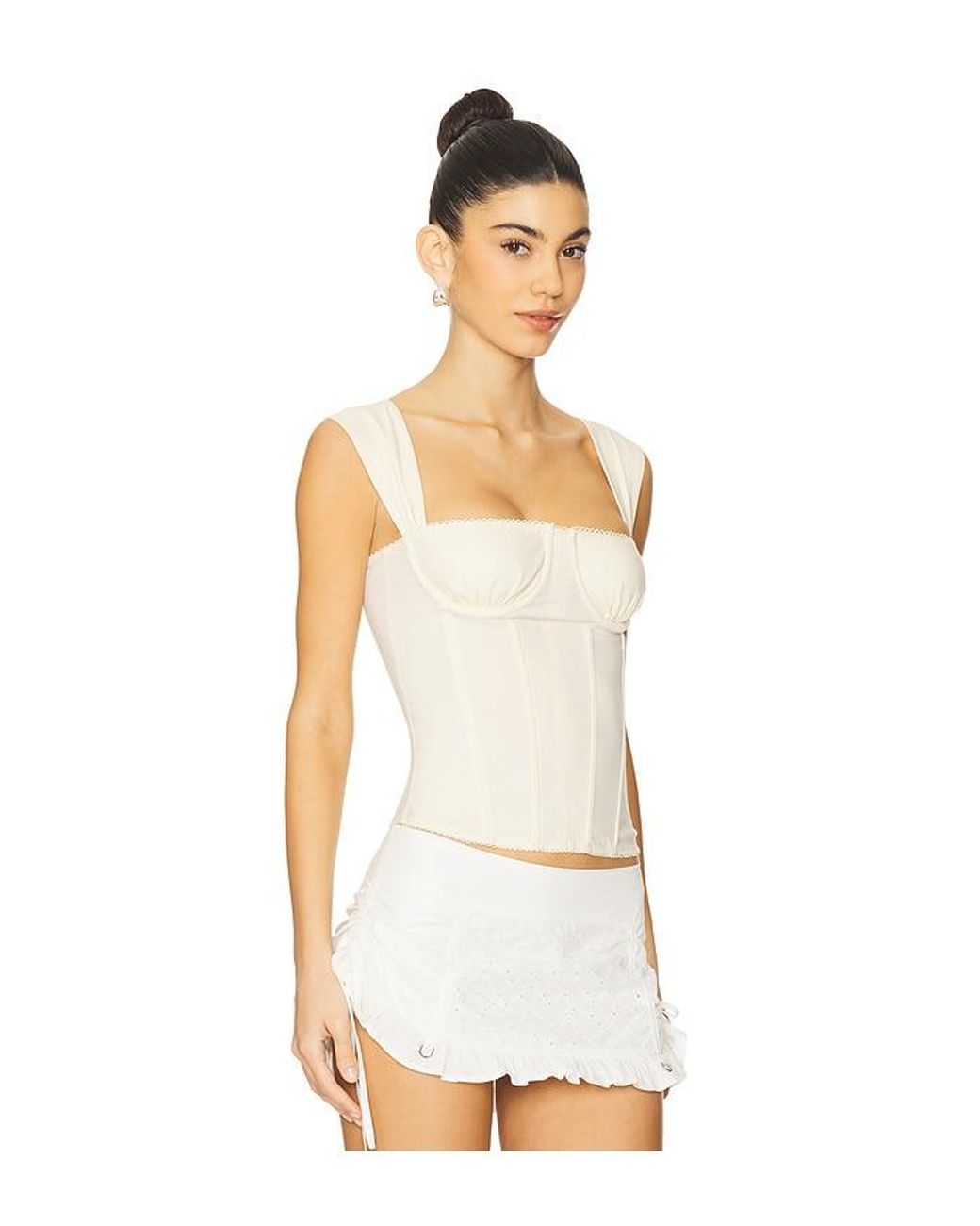 WeWoreWhat White Ruched Cup Corset