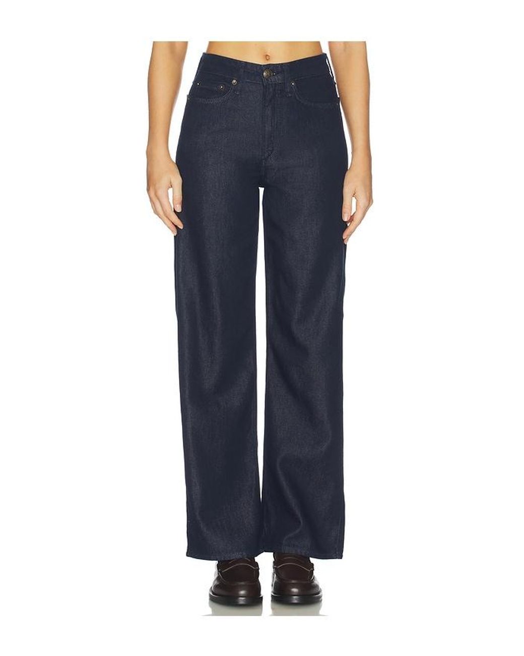 Rag & Bone Featherweight Logan Wide Leg Jeans in Blue | Lyst
