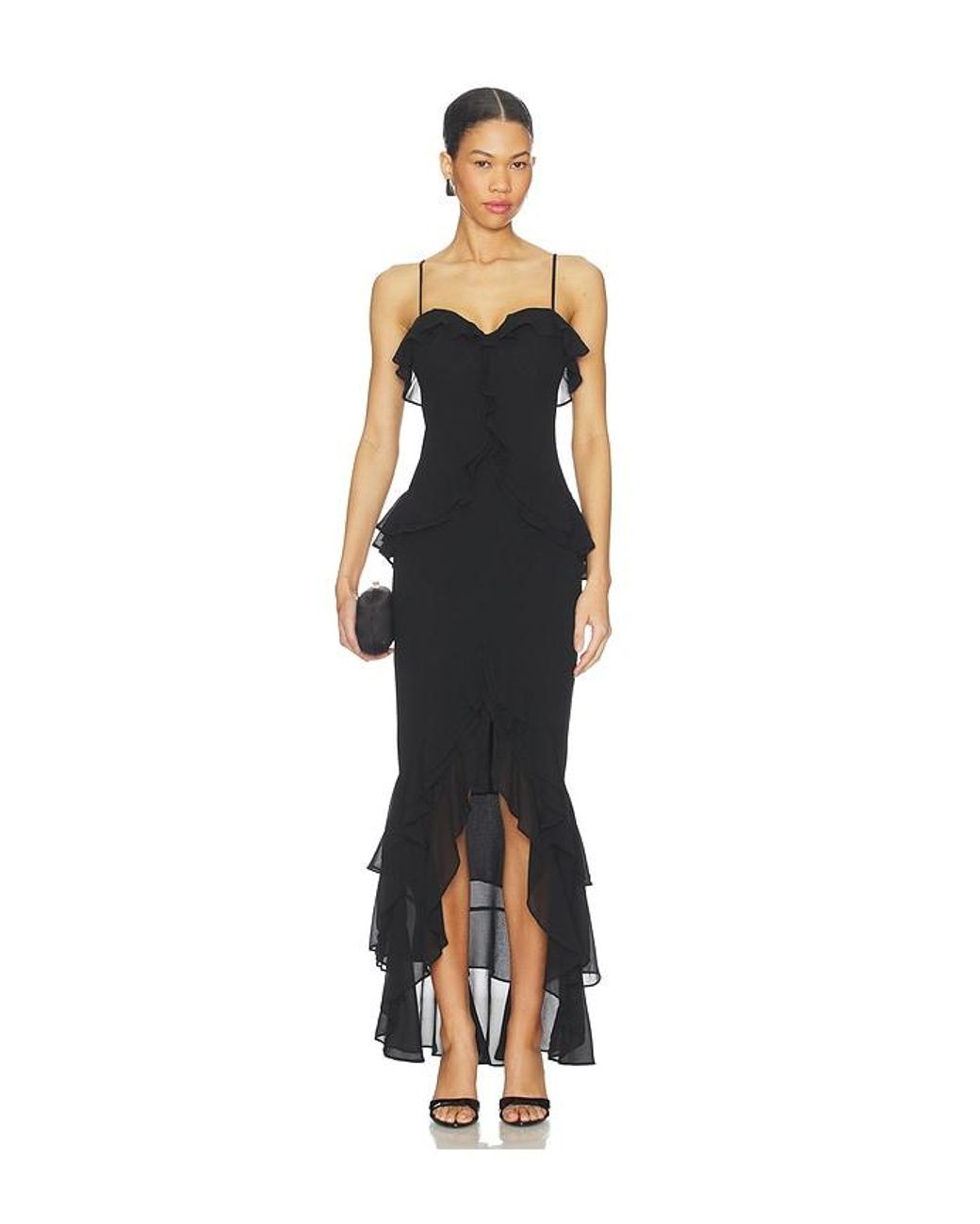 Lovers + Friends Black Melissa Gown