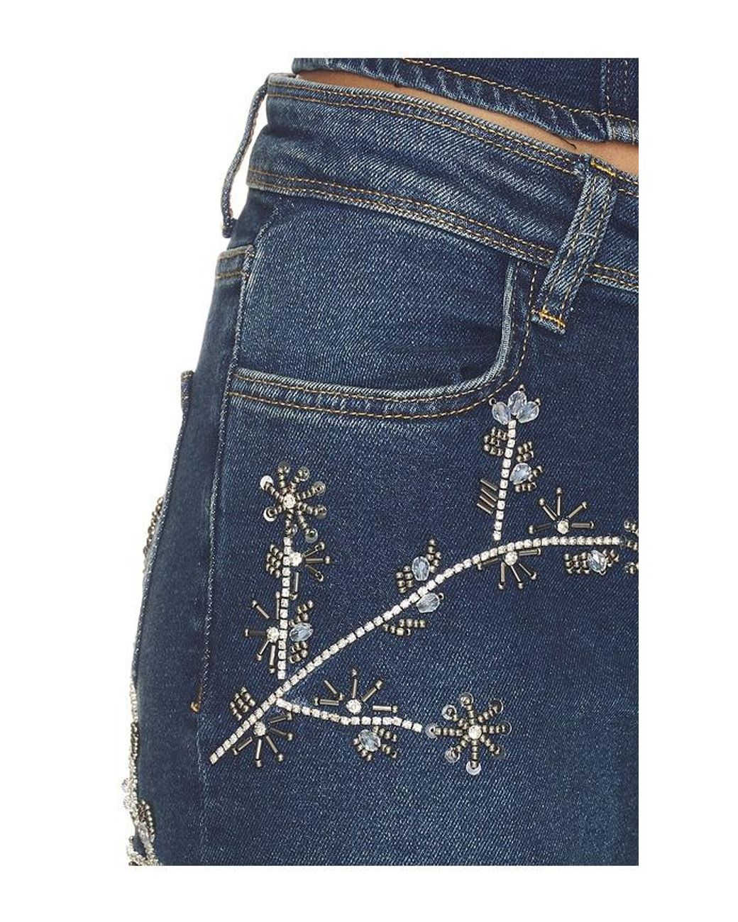OW Collection Blue Nova Embellished Denim Jean