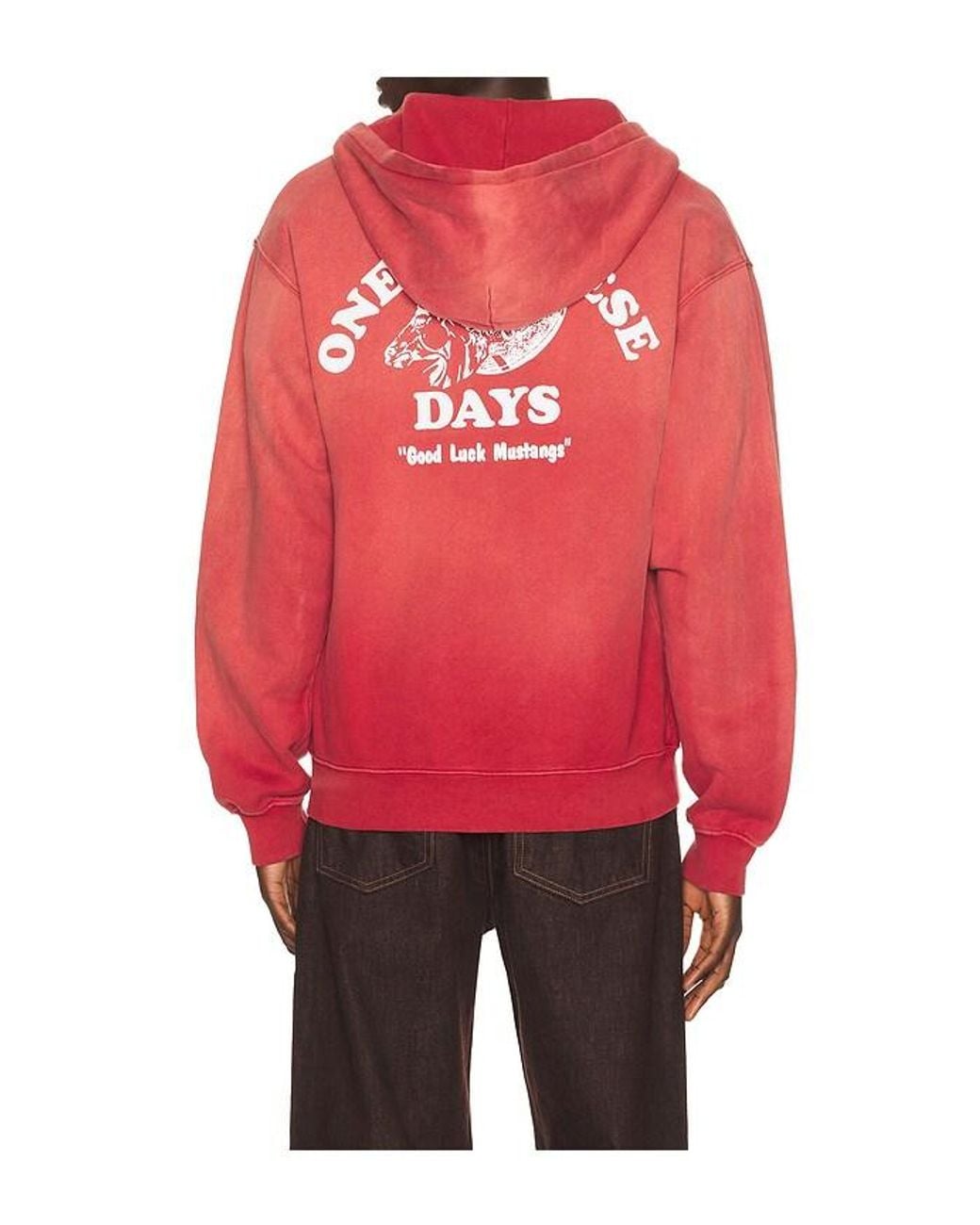 One Of These Days Red Good Luck Mustangs Zip Hoody for men