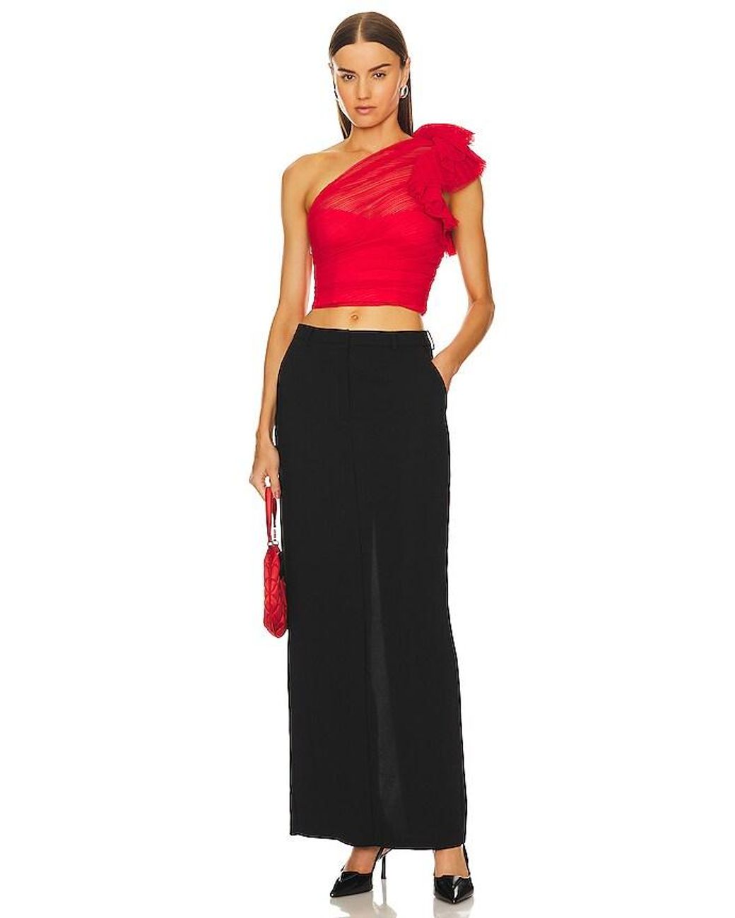 MAJORELLE Red Soriya Top