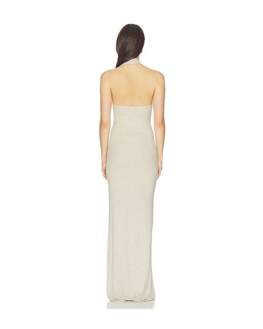 ÉTERNE White Halter Maxi Dress