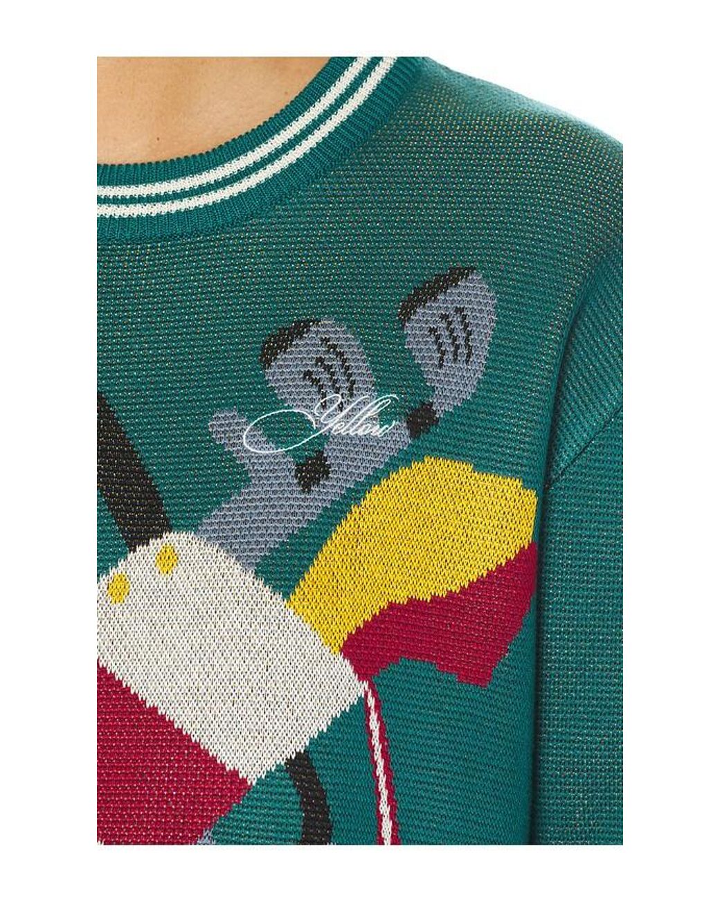 YELLOW THE LABEL Blue Golfbag Tencel Knit Pullover