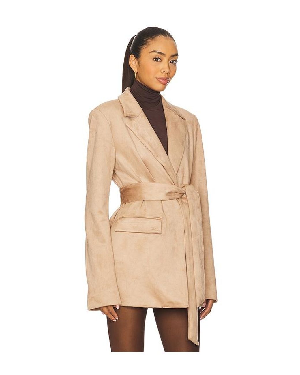 Lovers + Friends Natural Eva Faux Suede Jacket