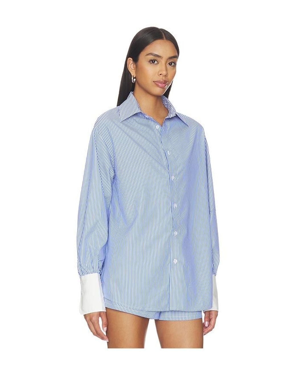 ALL THE WAYS Blue Lucinda Button Down Top