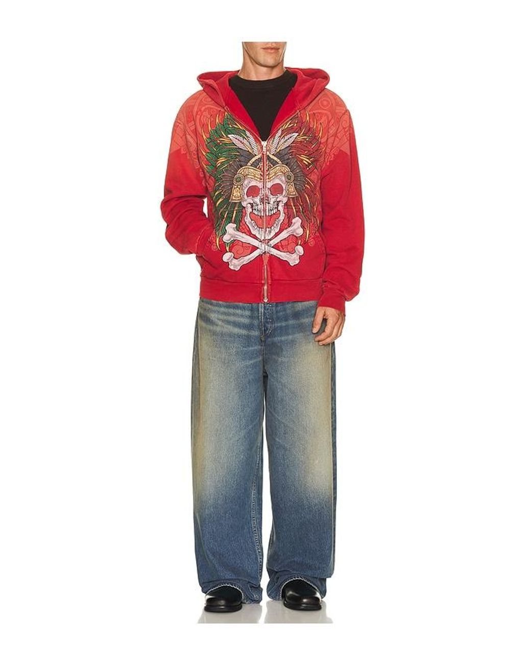 Affliction Red X Fuerza Immortal Zip Hoodie for men